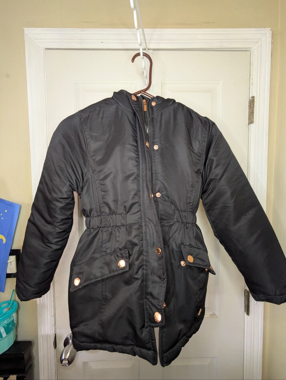Tahari Girls Black Hooded Winter Jacket